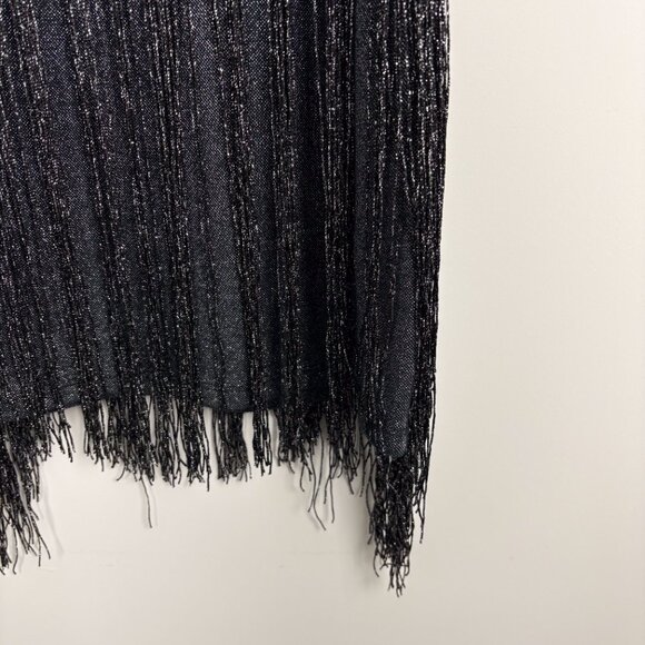 Next Dresses Womens Metallic Fringe Mini Flapper Dress Black 14 New Years Party - Picture 4 of 5